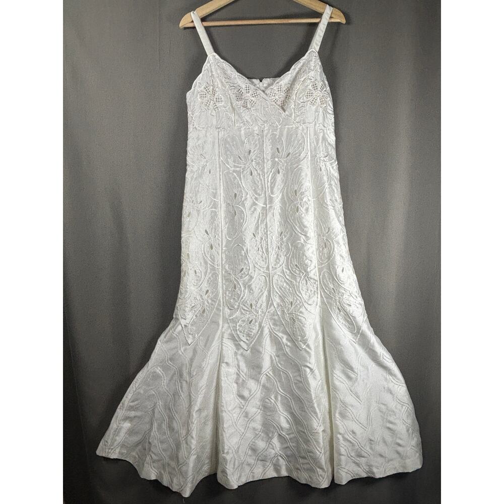 Susanna Dress Size 10 White Long Maxi Butterfly Embroidered Empire Fairy Wedding